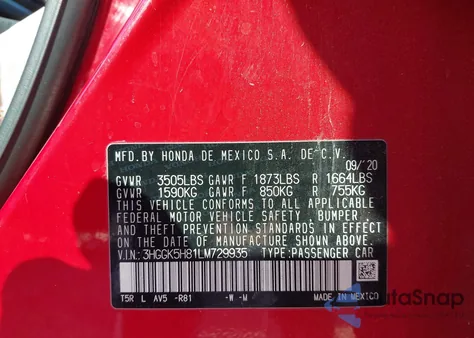 2020 Honda Fit Ex из США, поврежденный, VIN 3HGGK5H81LM729935